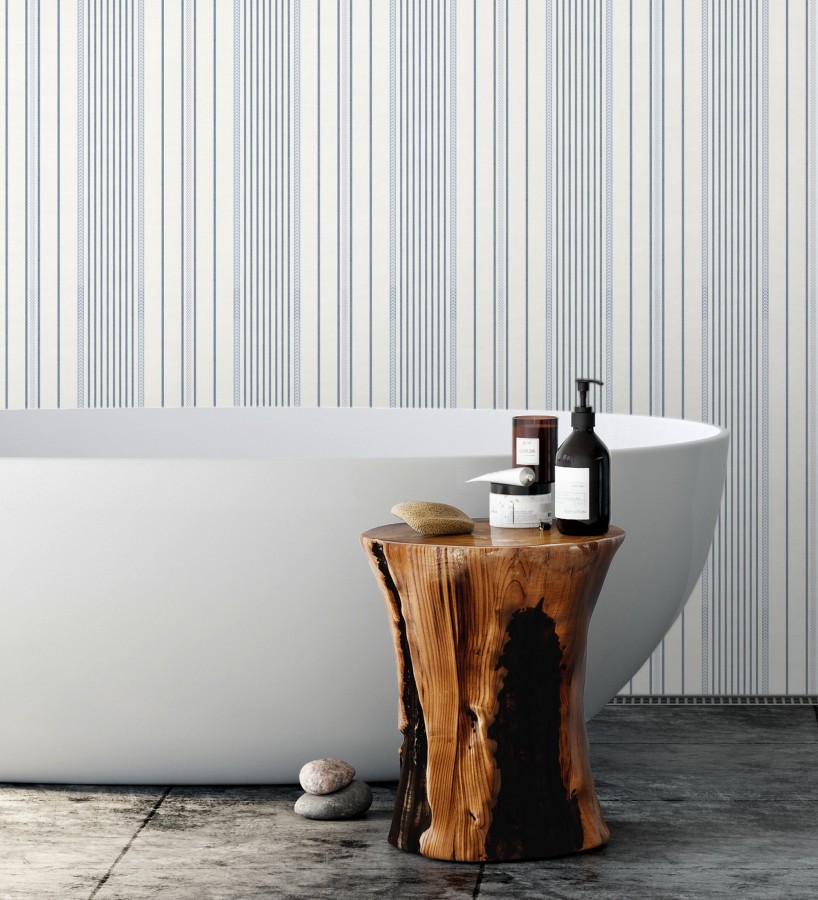 Papel pintado rayas de sastre tonos verdes y textura textil  Victoria Regal 683944