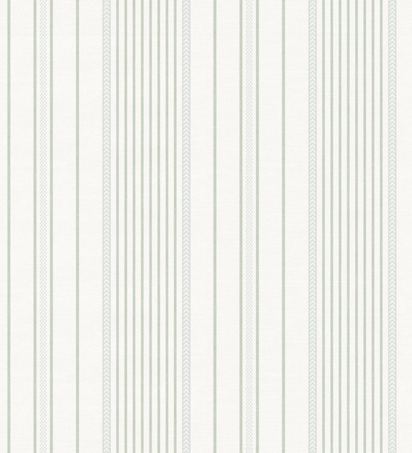 Papel pintado rayas de sastre tonos verdes y textura textil  Victoria Regal 683945