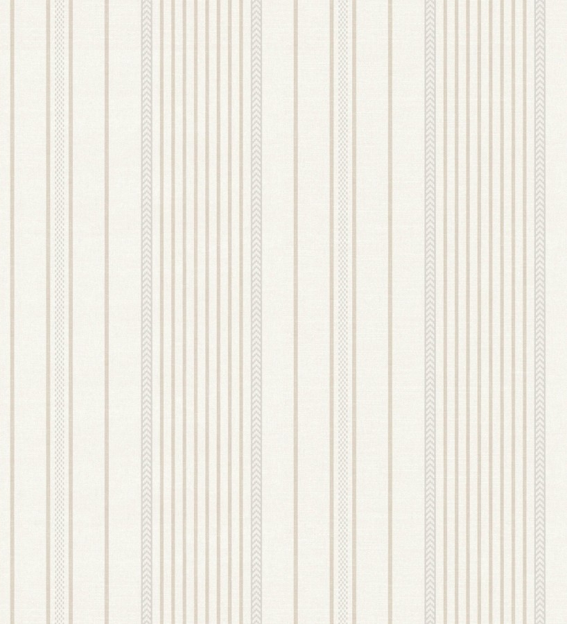 Papel pintado rayas de sastre tonos beige y textura textil  Victoria Regal 683947