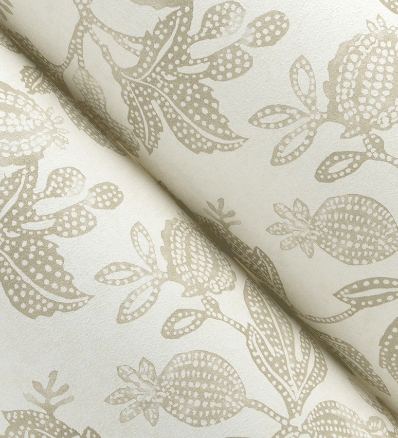 Papel pintado de flores y granadas tonos beige  Sienna Floral 683953