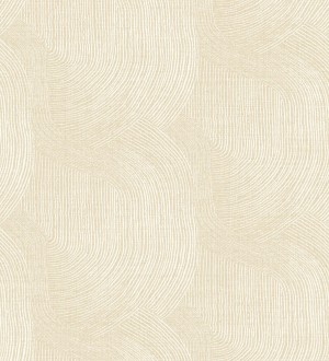 Papel pintado de líneas curvas fluidas en amarillo suave Jude Minimal 683964