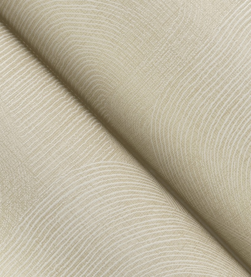 Papel pintado de líneas curvas fluidas en amarillo suave  Jude Minimal 683964