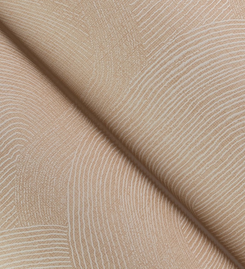 Papel pintado de líneas curvas fluidas en terracota suave  Jude Minimal 683967