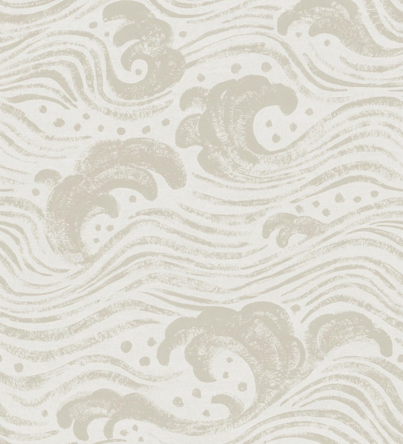 Papel pintado mar de olas rítmicas y espumosas en tonos beige  Kai Oceanic 683968