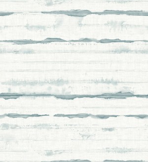 Papel pintado de rayas horizontales de acuarela azul petróleo sobre lienzo Bering Horizon 683979