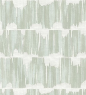 Papel pintado esencia de telar verde grisáceo estilo wabi sabi  Kira Ikat 683984
