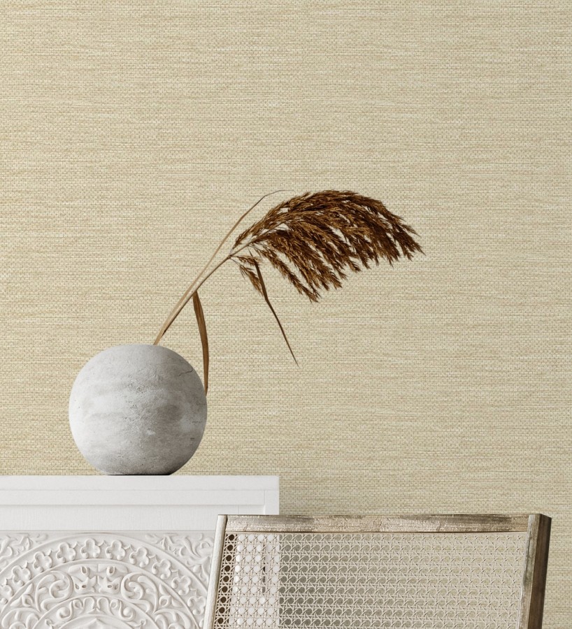 Papel pintado rafia con fibras de sisal color natural claro  Studs Texture 683989
