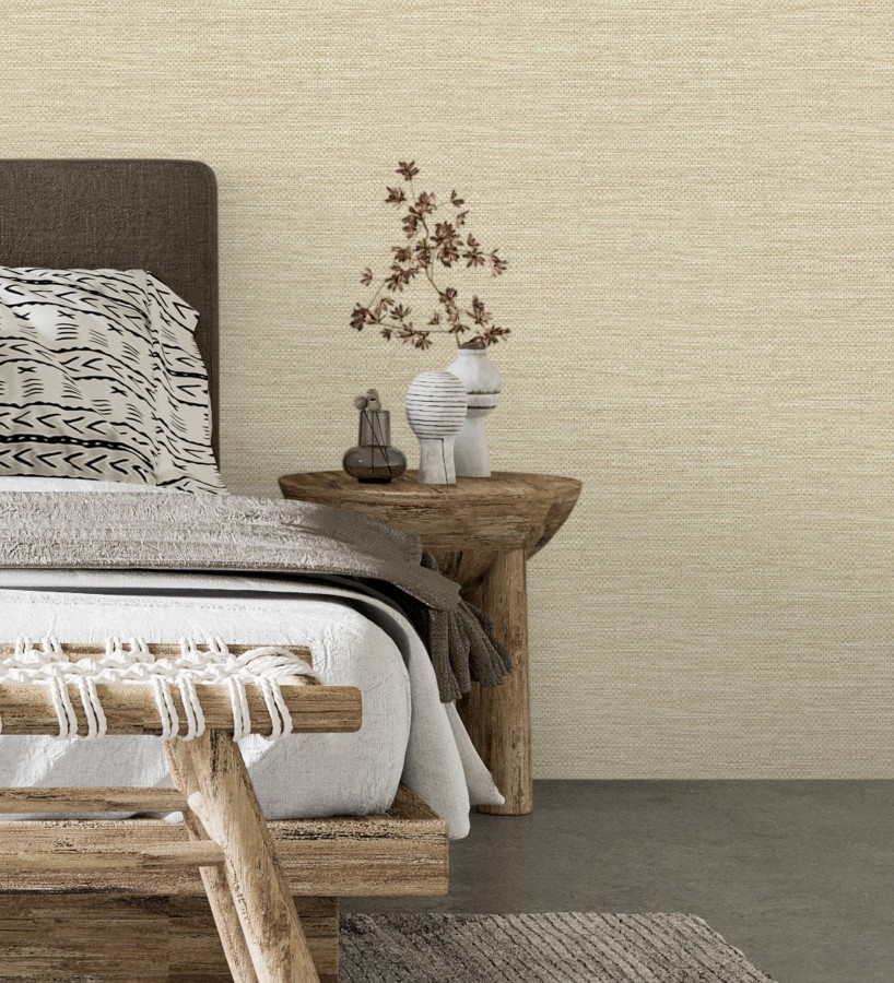 Papel pintado rafia con fibras de sisal color natural claro  Studs Texture 683989