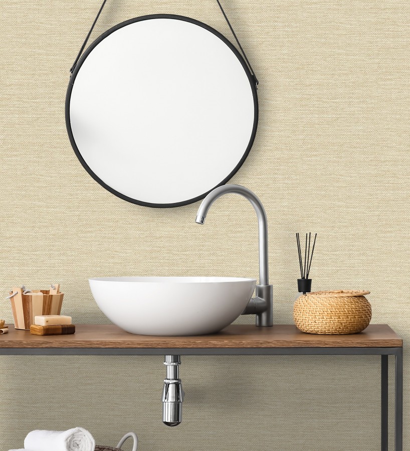 Papel pintado rafia con fibras de sisal color natural claro  Studs Texture 683989