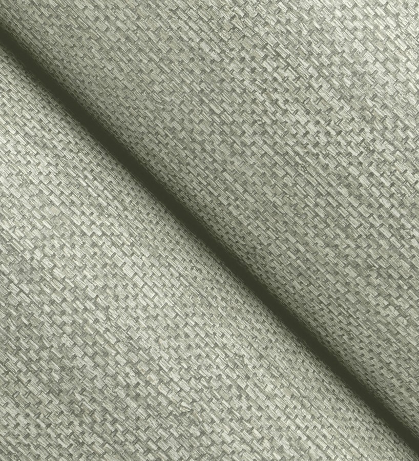 Papel pintado rafia con fibras de sisal teñido verde salvia  Studs Texture 683990