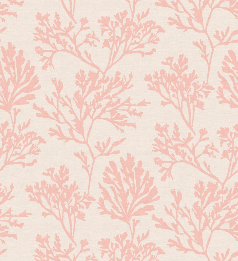 Papel pintado de corales en rosa pastel dibujados sobre lienzo  Marina Coral 683992