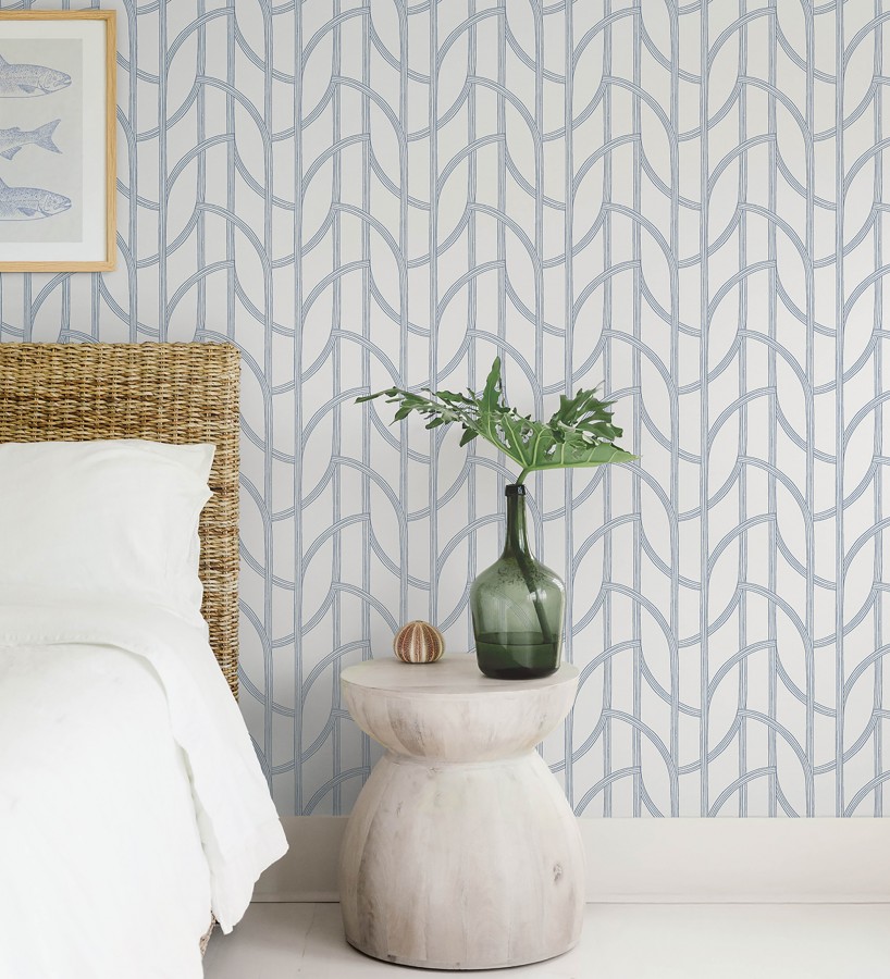 Papel pintado de arcos azules modernos estilo minimalista  Nomad Small Arches 684002