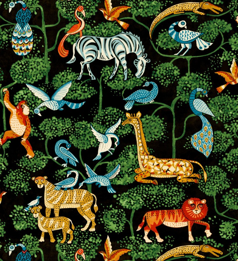 Papel pintado bestiario ilustrado en una selva de ensueño  Mowgli Wild 684022