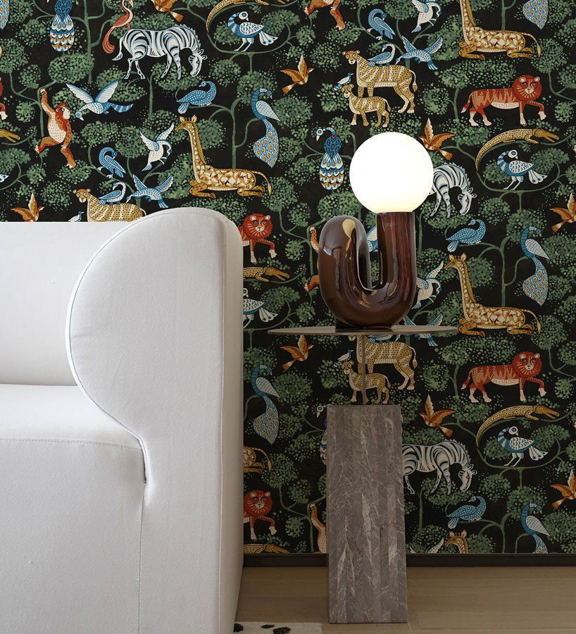 Papel pintado bestiario ilustrado en una selva de ensueño  Mowgli Wild 684022