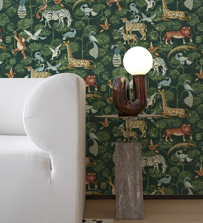 Papel pintado bestiario ilustrado en una selva de ensueño  Mowgli Wild 684024