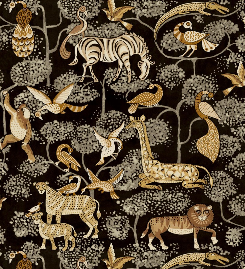 Papel pintado bestiario ilustrado en una selva de ensueño  Mowgli Wild 684025