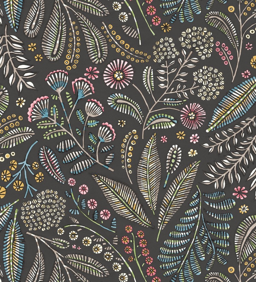 Papel pintado botánico de flores silvestres estilo folk  Sari Folk 684032