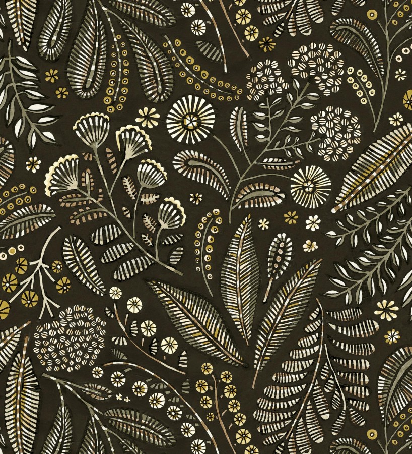 Papel pintado botánico de flores silvestres estilo folk  Sari Folk 684034