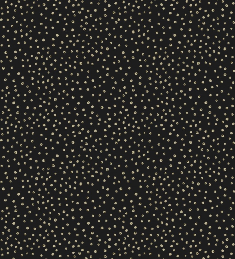 Papel pintado de motas de pintura oro fondo negro  Pia Polka 684044
