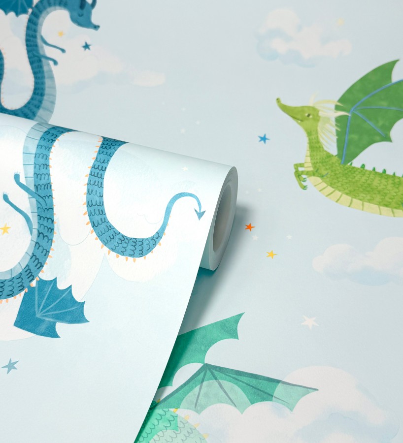 Papel pintado dragones y castillos mágicos en cielo de ensueño  Noah Dragon 684056