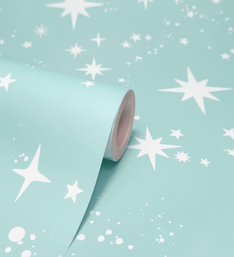 Papel pintado estrellas y polvo estelar azul infantil  Stella Magic 684073