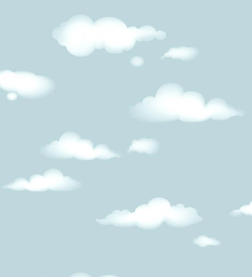 Papel pintado nubes blancas sobre cielo azul infantil  Aria Cloudy 684074