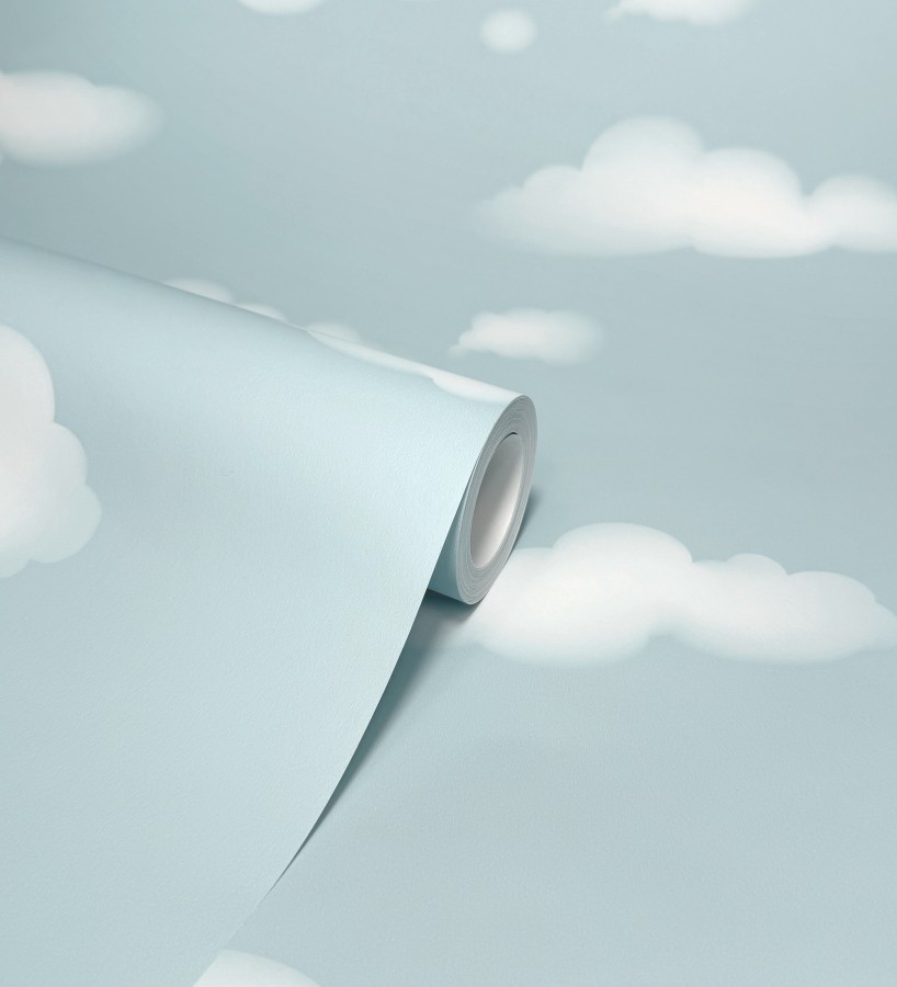 Papel pintado nubes blancas sobre cielo azul infantil  Aria Cloudy 684074