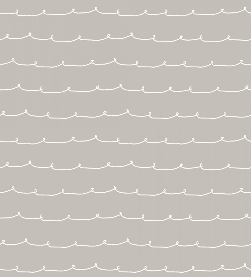 Papel pintado ondas blancas minimalistas fondo color gris visón  Zoe Wavy 684075