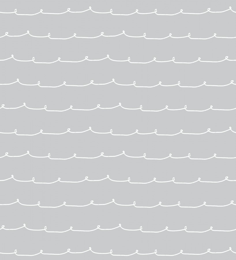 Papel pintado ondas blancas minimalistas fondo color gris medio  Zoe Wavy 684076