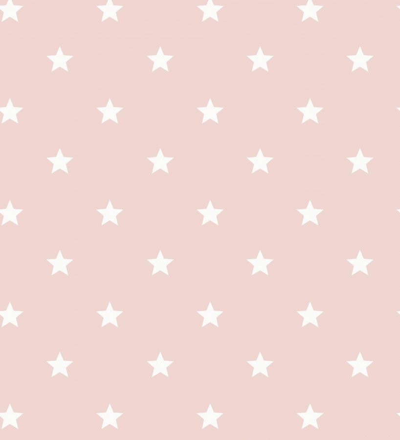 Papel pintado de estrellas blancas fondo rosa estilo infantil nórdico  Stella 684088