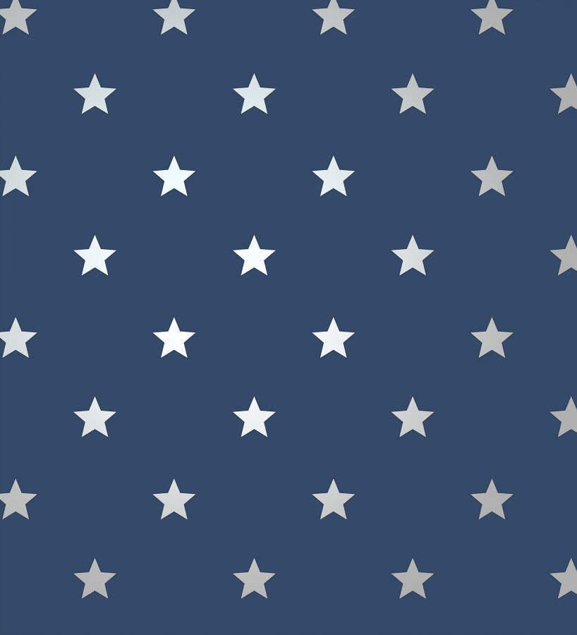 Papel pintado de estrellas plata fondo azul oscuro  Stella 684090