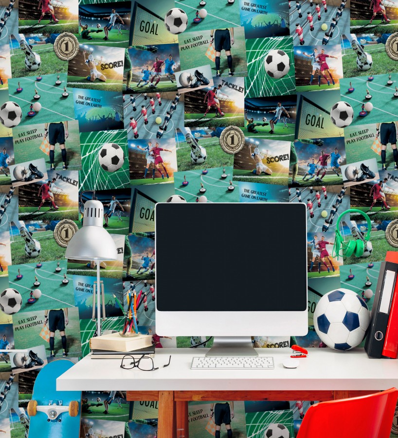 Papel pintado collage deportivo con imágenes de fútbol  River League 684097