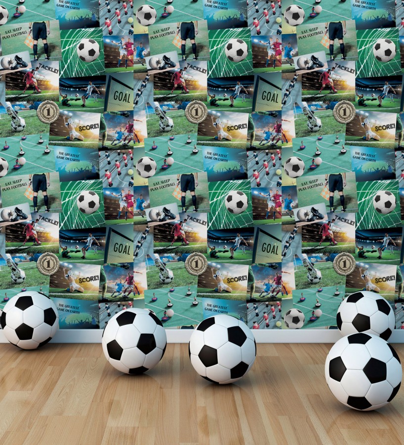 Papel pintado collage deportivo con imágenes de fútbol  River League 684097