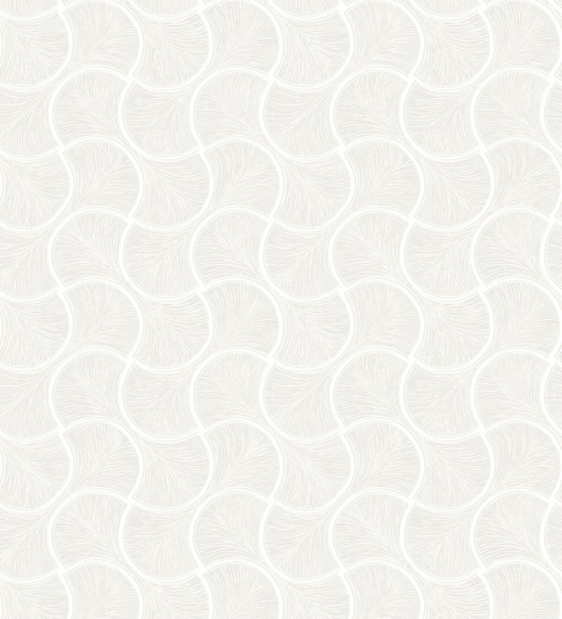 Papel pintado art déco abanicos blancos en relieve efecto metalizado  Gatsby Lavish 684107