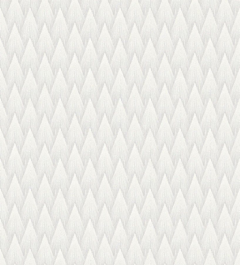Papel pintado escamas punta de flecha metalizadas en blanco  Swanson Glam 684113