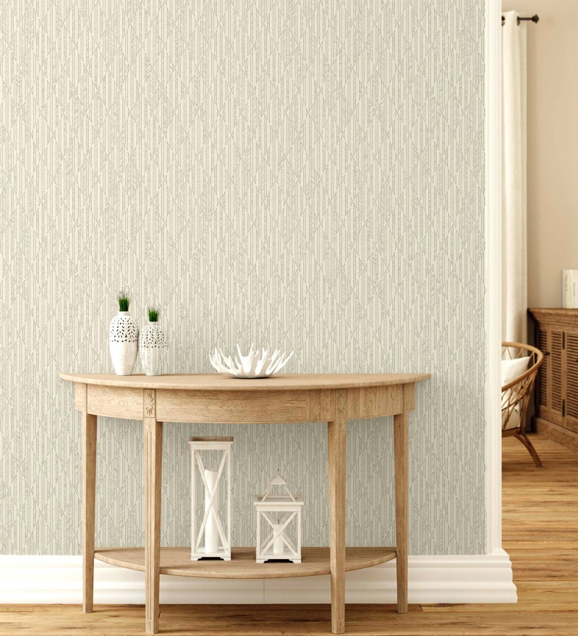 Papel pintado rombos beige metalizado de sutil elegancia geométrica  Zelda Radiant 684123