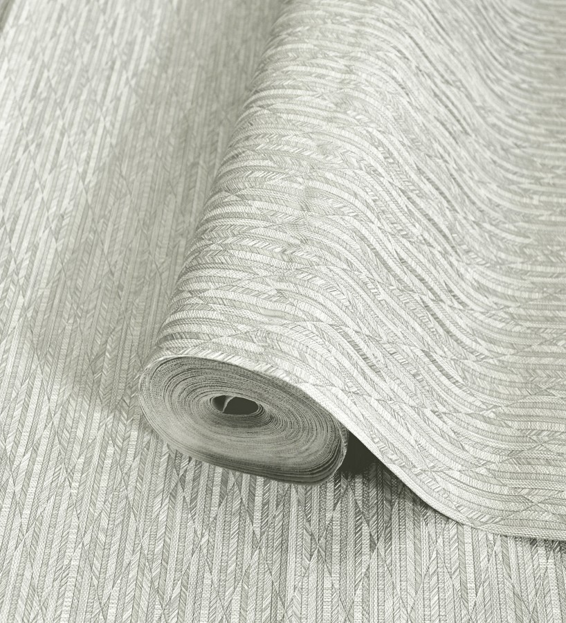 Papel pintado rombos gris claro metalizado de sutil elegancia geométrica  Zelda Radiant 684124