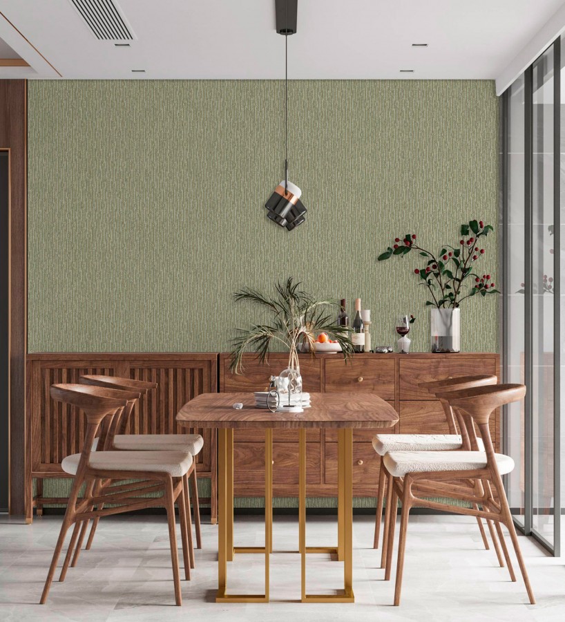 Papel pintado rombos verde metalizado de sutil elegancia geométrica  Zelda Radiant 684126