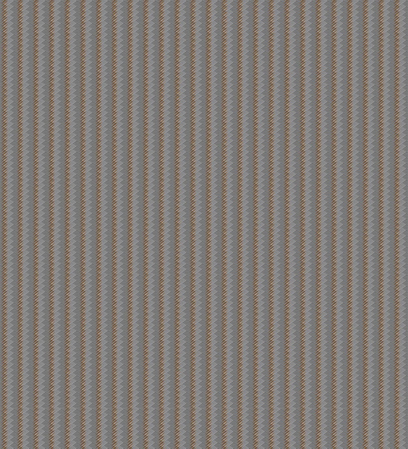 Papel pintado rayas en forma de espiga tonos carbón y ámbar  Gerald Loft 684132