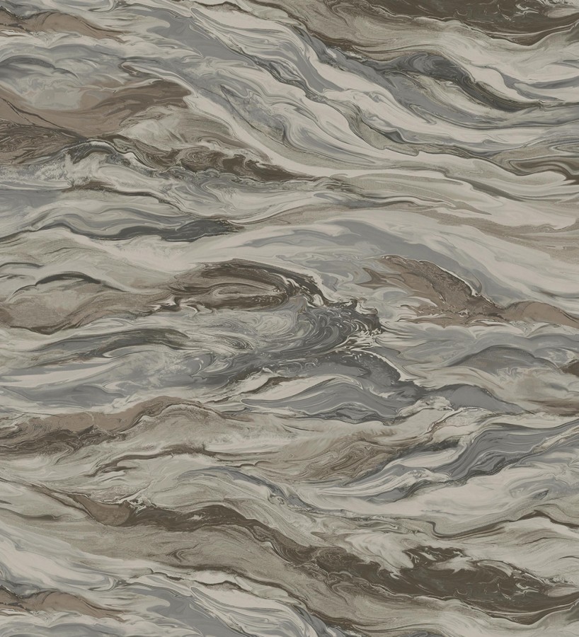 Papel pintado mármol fluido marrón y gris sofisticado  Savoy Atmospheric 684137