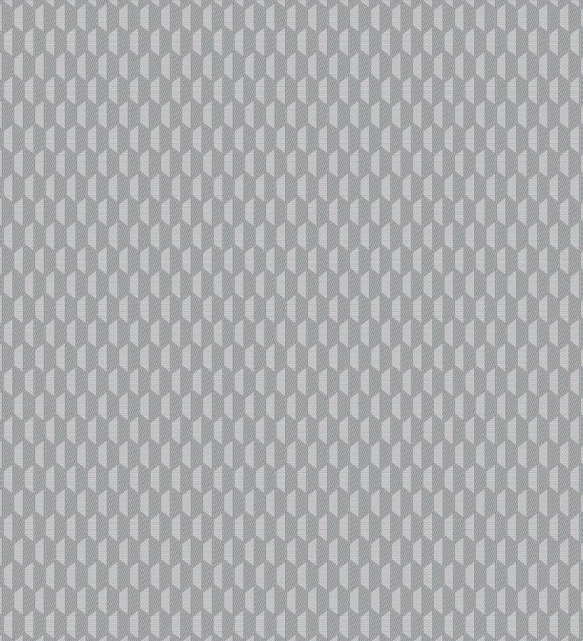 Papel pintado geometría óptica en relieve textil gris medio  Carlton Gridded 684141