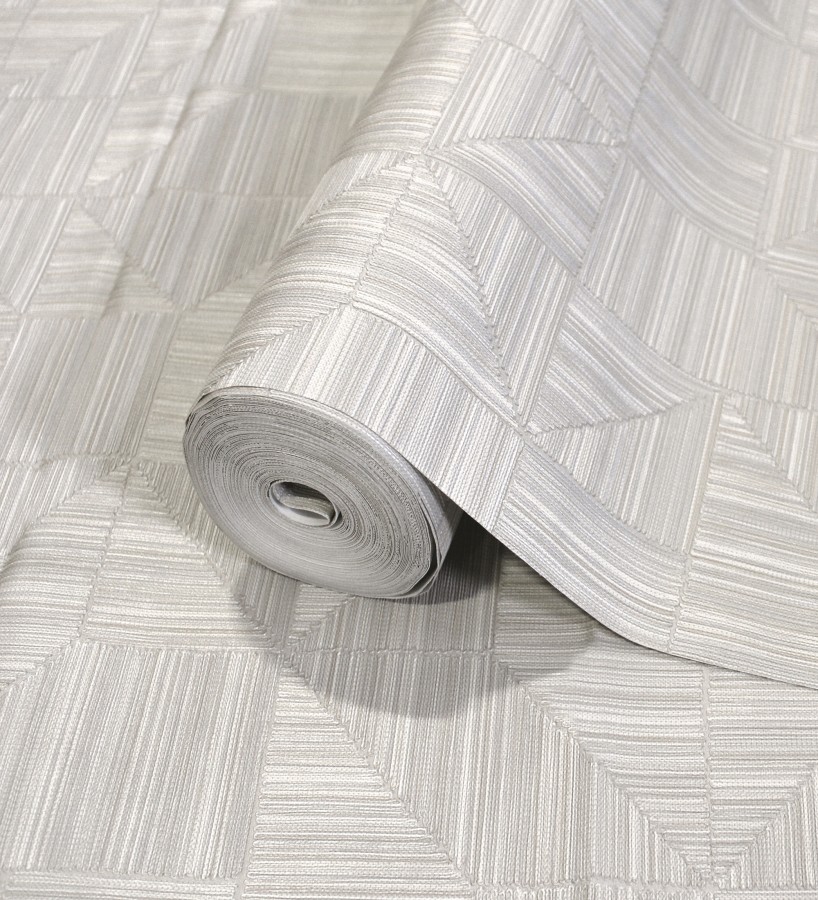 Papel pintado mosaico textil geométrico tonos neutros  Waldorf Dynamic 684144