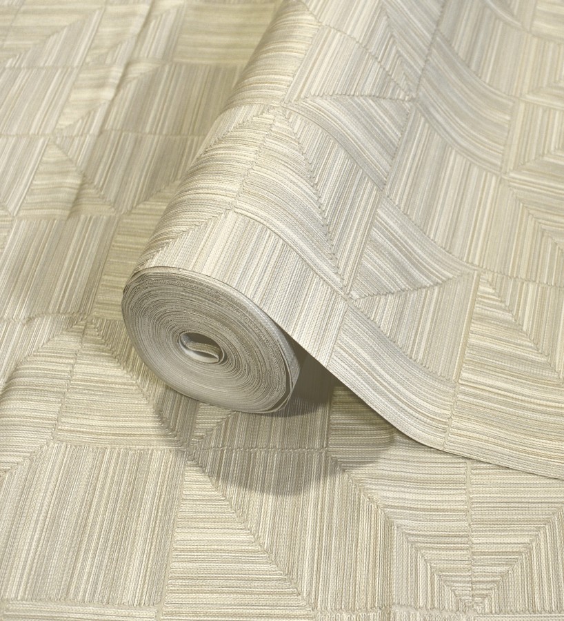 Papel pintado mosaico textil geométrico tonos arena  Waldorf Dynamic 684145