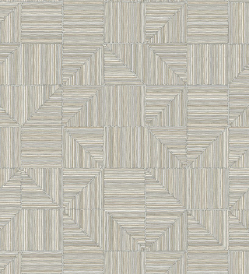 Papel pintado mosaico textil geométrico tonos lino y gris  Waldorf Dynamic 684146
