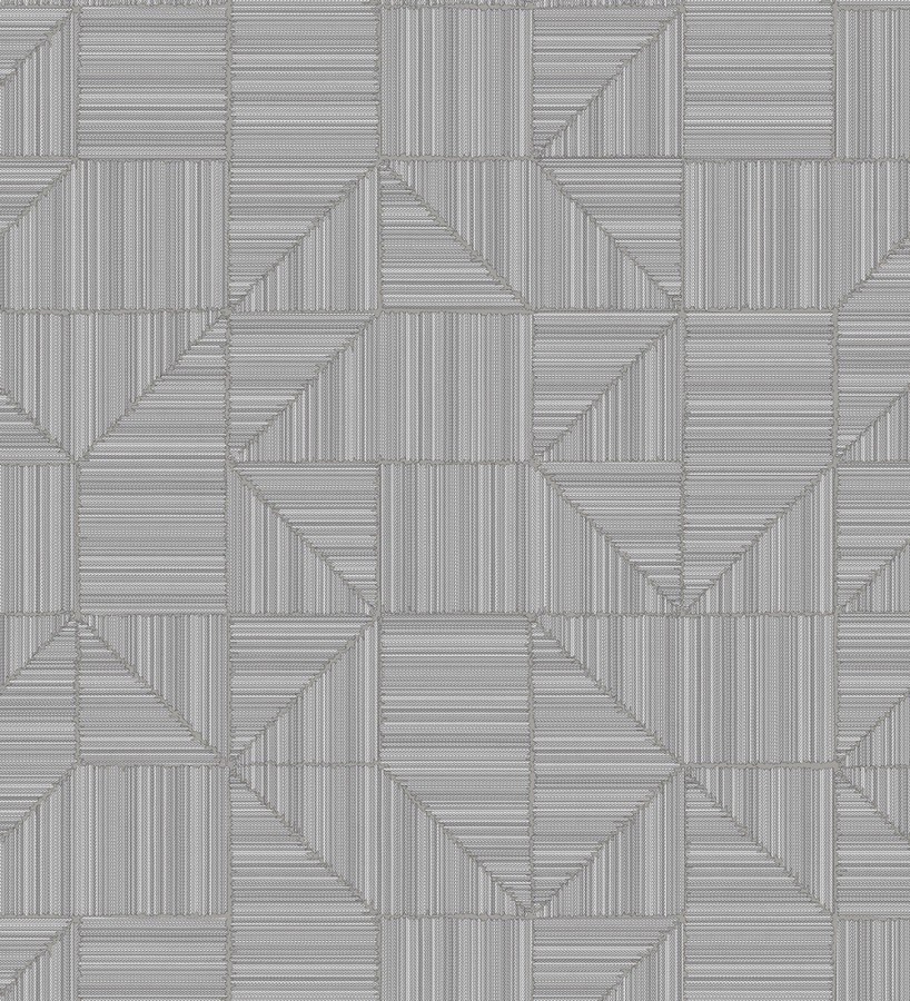 Papel pintado mosaico textil geométrico tonos grises  Waldorf Dynamic 684148