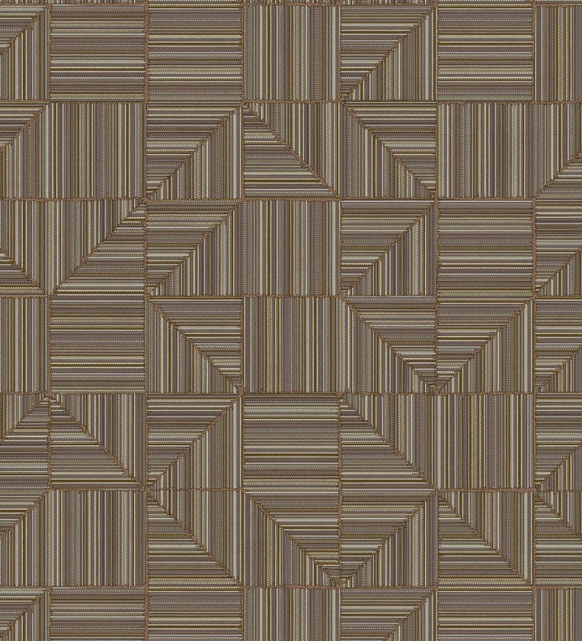 Papel pintado mosaico textil geométrico tonos marrón  Waldorf Dynamic 684149