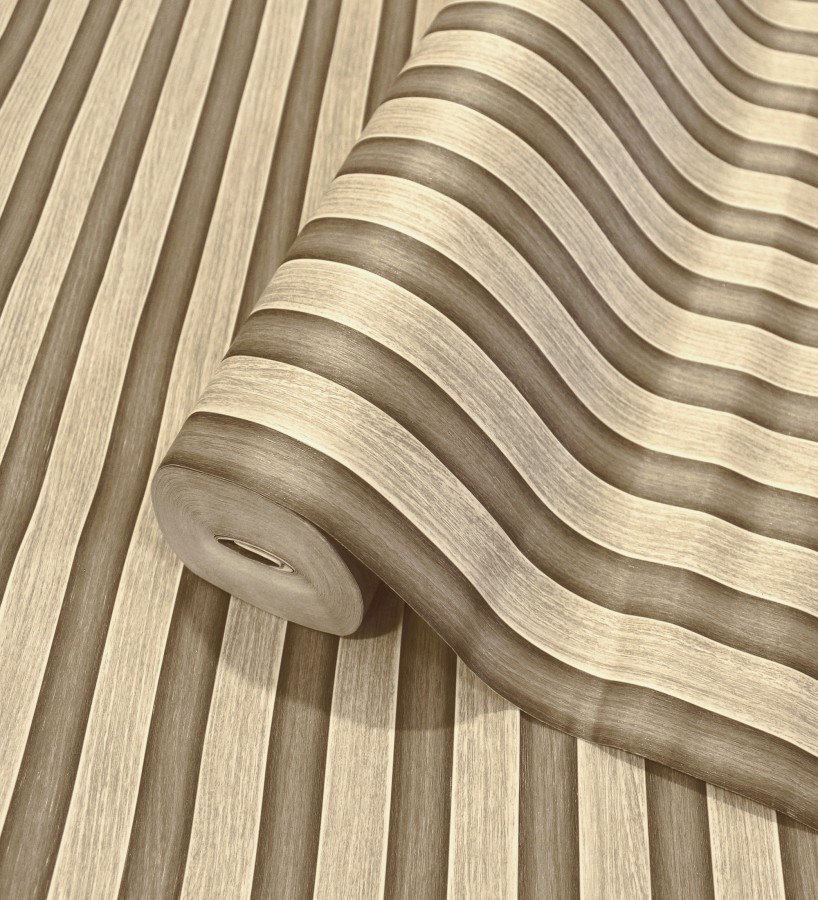 Papel pintado palillería de madera con vetas texturizadas en relieve  Alistair Tailored 684155
