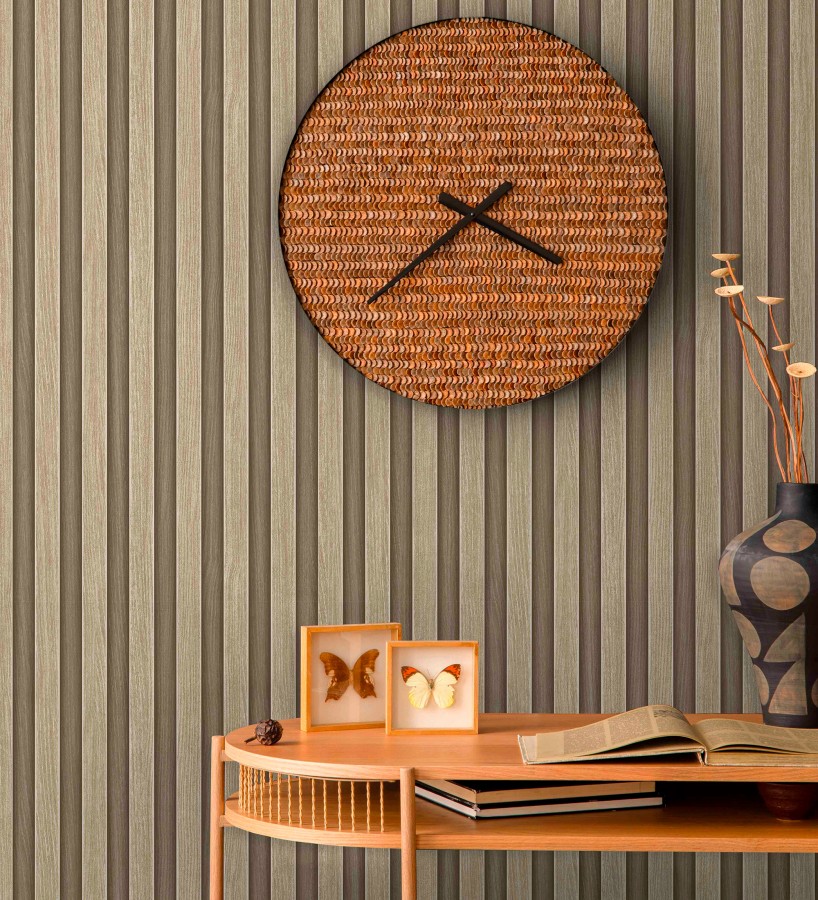 Papel pintado palillería de madera con vetas texturizadas en relieve  Alistair Tailored 684155