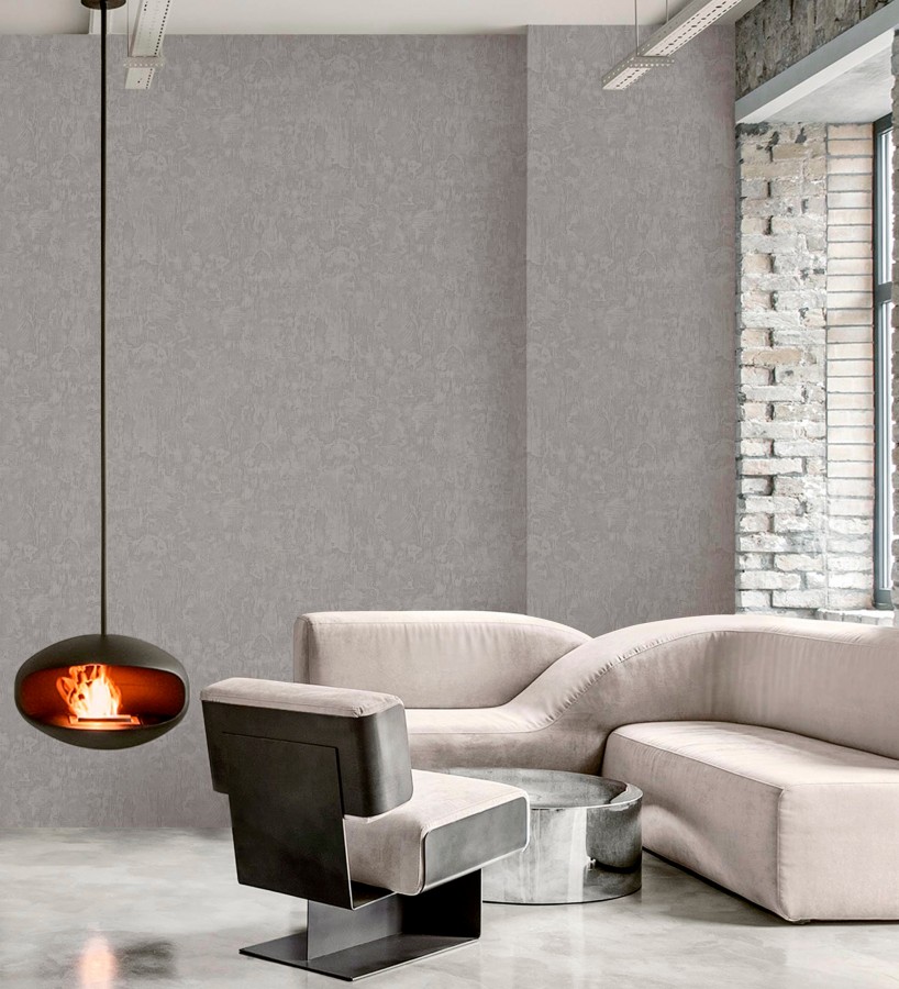 Papel pintado cemento pulido color gris visón estilo loft moderno  Hudson Rugged 684167