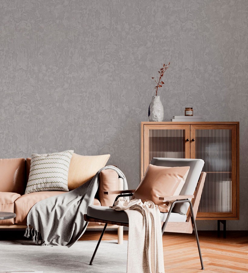 Papel pintado cemento pulido color gris visón estilo loft moderno  Hudson Rugged 684167